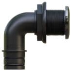 MA-317--01 - 1-1/2" stainless steel 90 degree thru-hull, qwik-lok connection